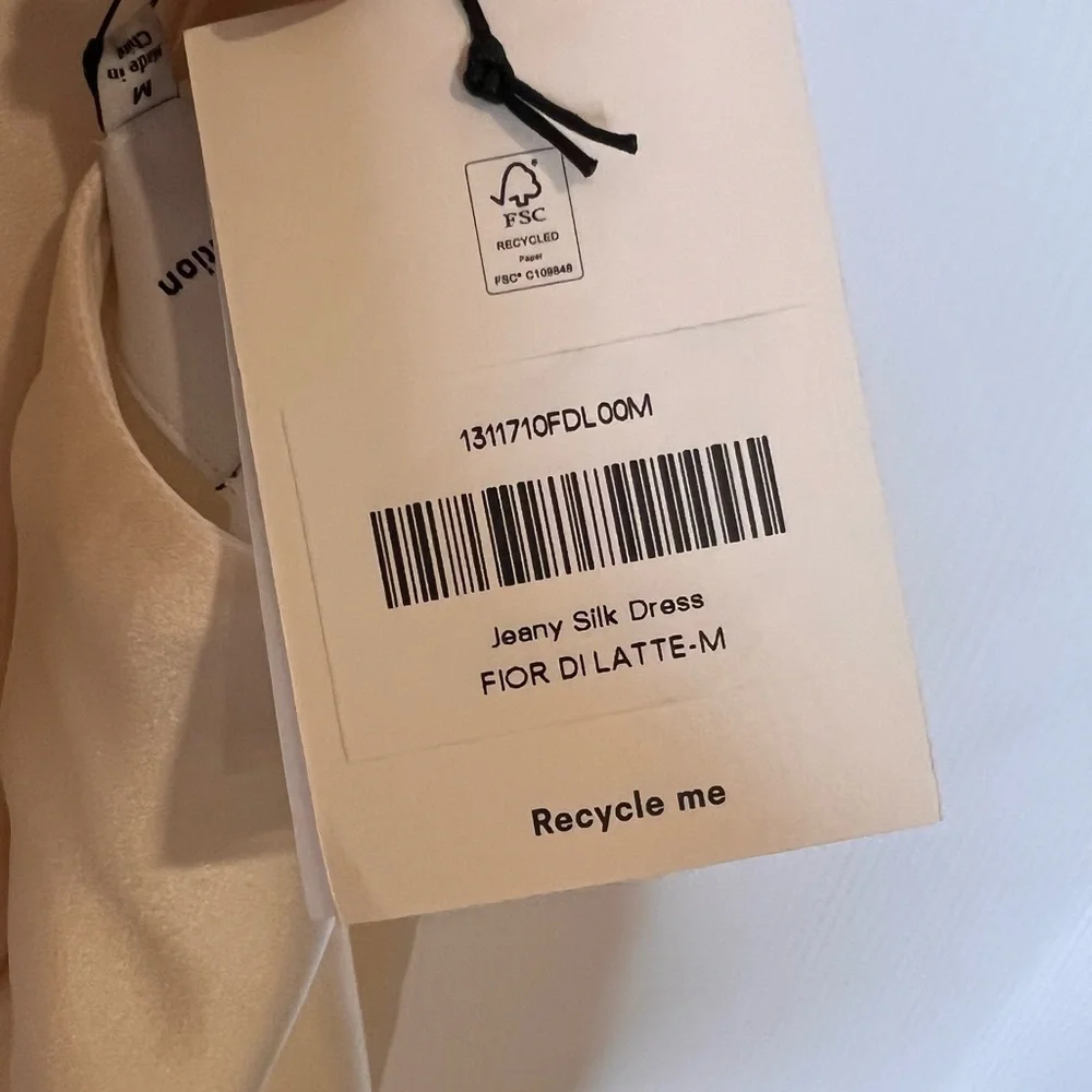 NWT REFORMATION Jeany‎ Silk Maxi Dress in Fior Di Latte. Size Medium - Picture 13 of 13